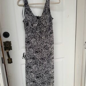 Floral Black and White Dress Size 12